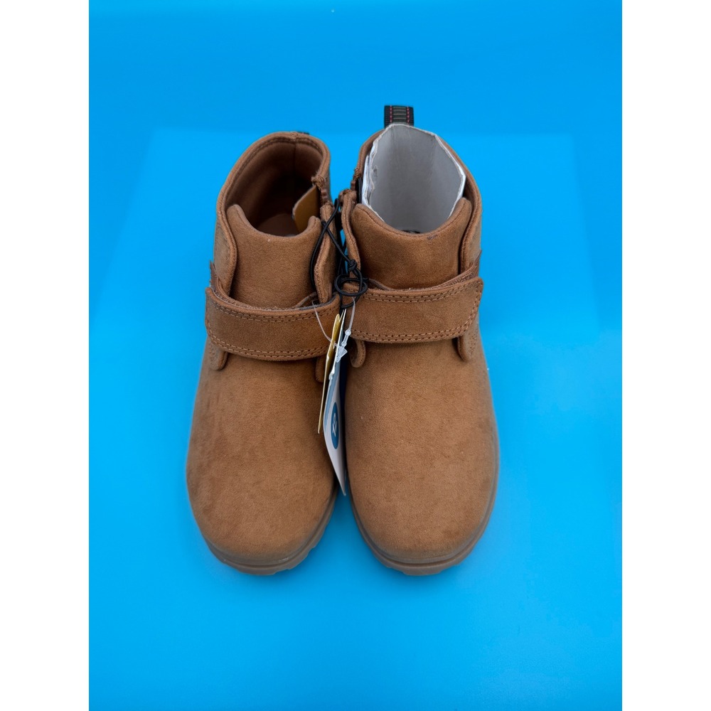 Cat & Jack Ankle Boots Kids 12 Brown NWT Faux Suede Grayson Zipper Strap